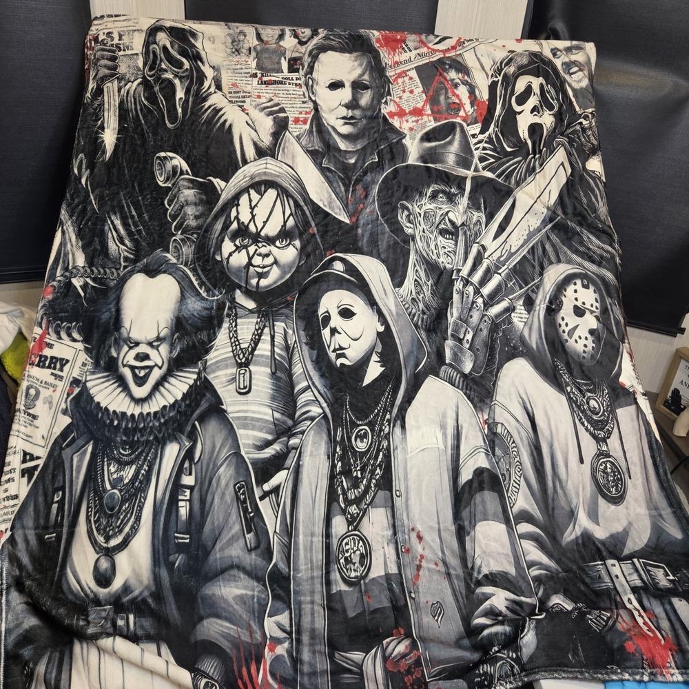Scary Movies Characters Flannel Fleece Fuzzy Throw Blanket Large 50" X 60"